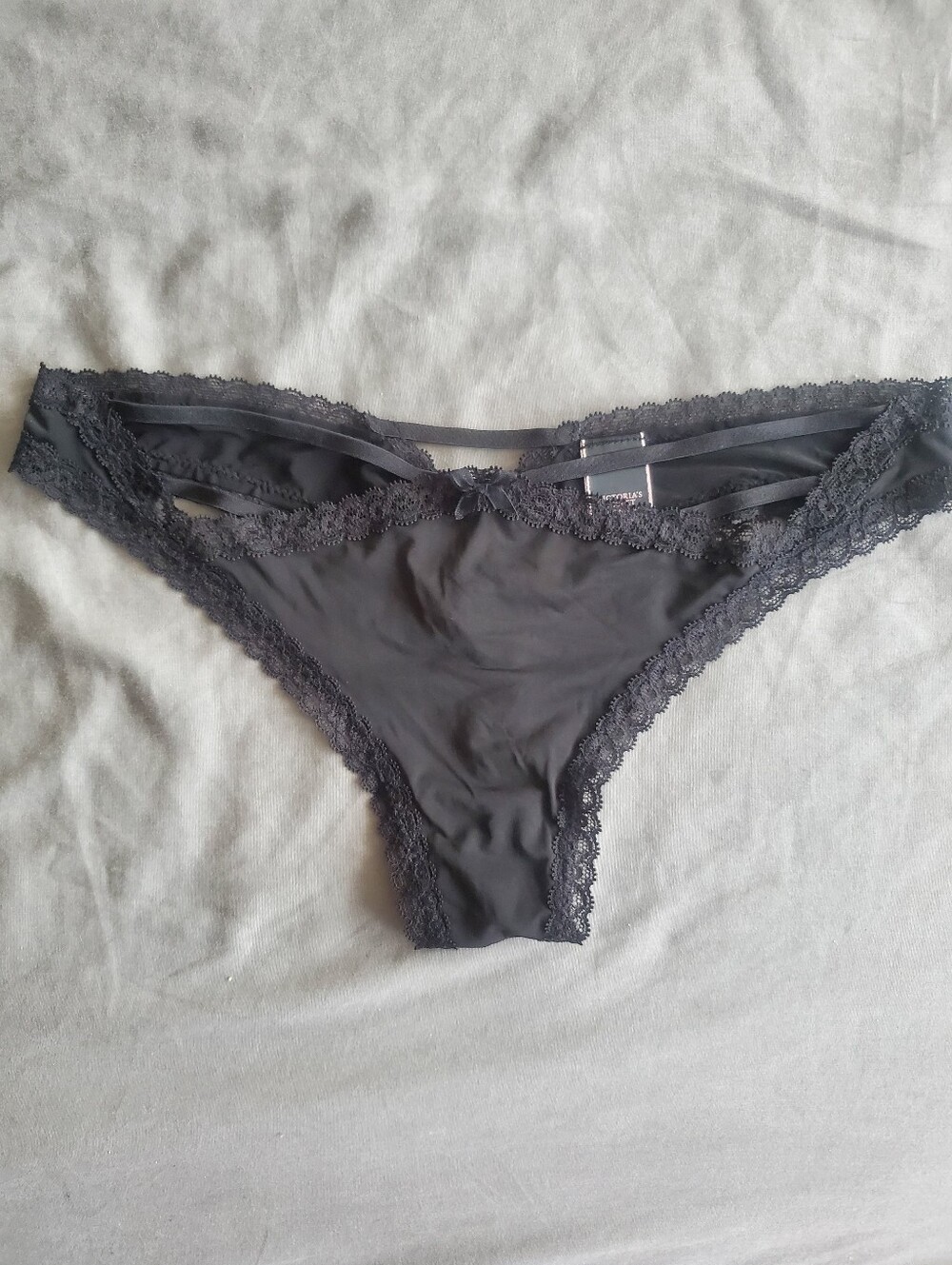 Victoria's Secret Black Lace-Trim Thong